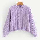 Shein Solid Cable Knit Chenille Jumper