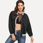 Shein Drop Shoulder Stripe Contrast Bomber Jacket