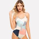Shein Colorblock Backless Cami Bodysuit