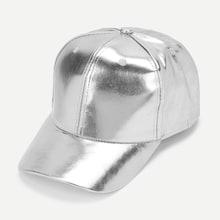 Shein Metallic Pu Baseball Cap