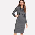 Shein Marled Knit Hooded Sweater Dress