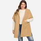 Shein Plus Slit Side Hooded Coat