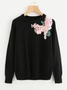 Shein Embroidery Patch Soft Knit Jumper