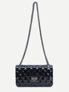 Shein Black Quilted Jelly Crossbody Chain Bag