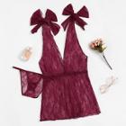 Shein V-plunge Lace Dress With Thong