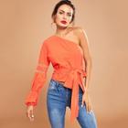 Shein One Shoulder Knot Solid Top