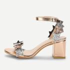 Shein Glitter Star Detail Chunky Heeled Sandals