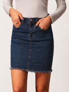 Shein Blue Frayed Denim Bodycon Skirt