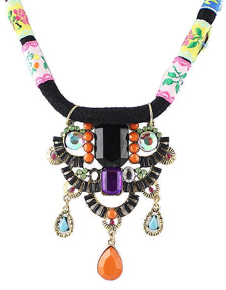 Shein Multicolor Gemstone Pendant Necklace