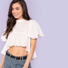 Shein Mock Neck High Low Top