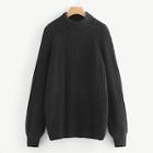 Shein Raglan Sleeve Solid Longline Sweater