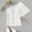 Shein Asymmetrical Neck Layered Sleeve Zip Side Tee