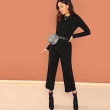 Shein Wide Leg Jersey Jumpsuit