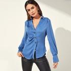 Shein Asymmetrical Button Collar Top