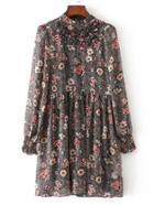 Shein Elastic Cuff Tiered Detail 2 In 1 Dress