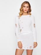 Shein Distressed Ribbed Jumper With Skirt