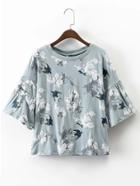 Shein Bell Sleeve Drop Shoulder Seam Tee