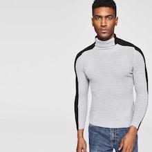 Shein Men Color Block Sleeve High Neck Jumper