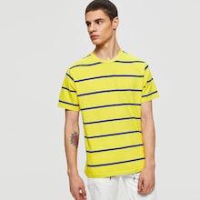 Shein Men Striped Print Solid Tee