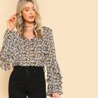 Shein Layered Ruffle Detail Floral Top