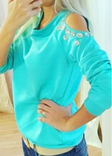 Rosewe Cold Shoulder Round Neck Long Sleeve Sweatshirt