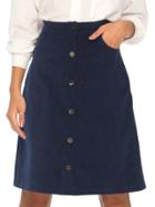 Shein Navy Single Breasted Corduroy Skirt