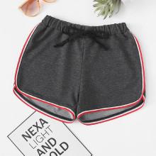Shein Stripe Tape Trim Dolphin Shorts