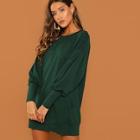 Shein Drop Shoulder Solid Sweatshirt Dress