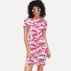 Shein Drawstring Waist Camo Print Dress