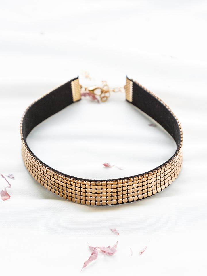 Shein Gold Studded Punk Choker Necklace