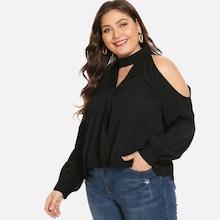Shein Plus Open Front Halter Solid Top