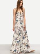 Shein Multicolor Floral Spaghetti Strap V Neck Backless Dress