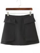 Shein Black Pockets Slim Skirt