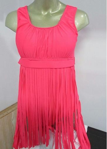 Rosewe Sleeveless Plus Size Fringed One Piece Swimwear