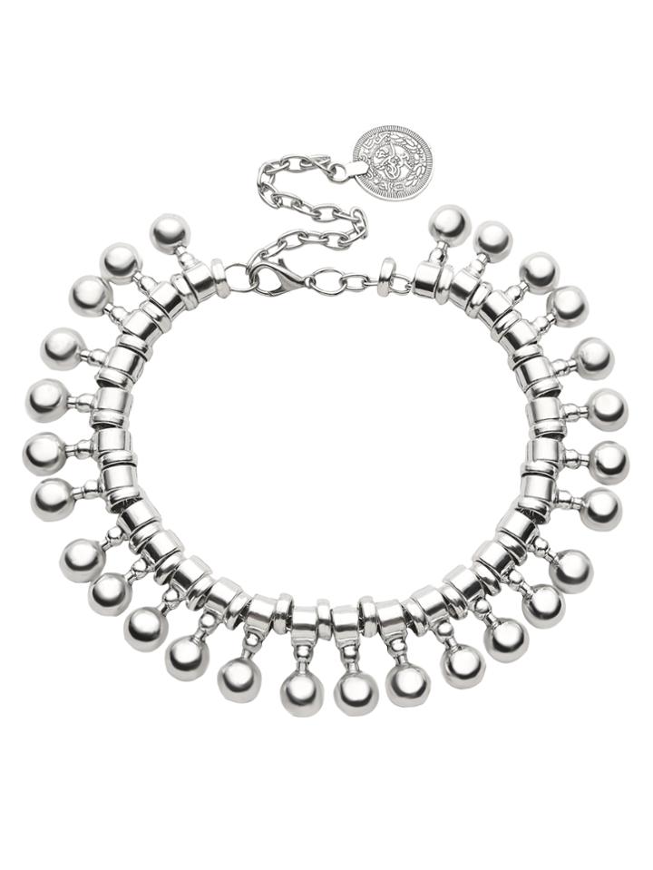 Shein Antique Silver Metal Droplets Tassel Coin Anklet