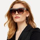 Shein Rhinestone Decorated Sunglasses