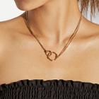Shein Ring Pendant Double Layered Chain Necklace