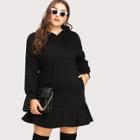 Shein Plus Ruffle Hem Hoodie Dress