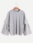 Shein Grey Tiered Bell Sleeve T-shirt