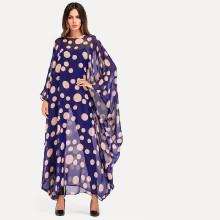 Shein Dot Print Bat Sleeve Cover Up Dress