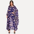 Shein Dot Print Bat Sleeve Cover Up Dress