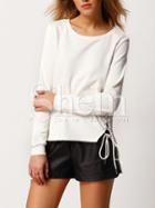 Shein White Lace Up Side T-shirt