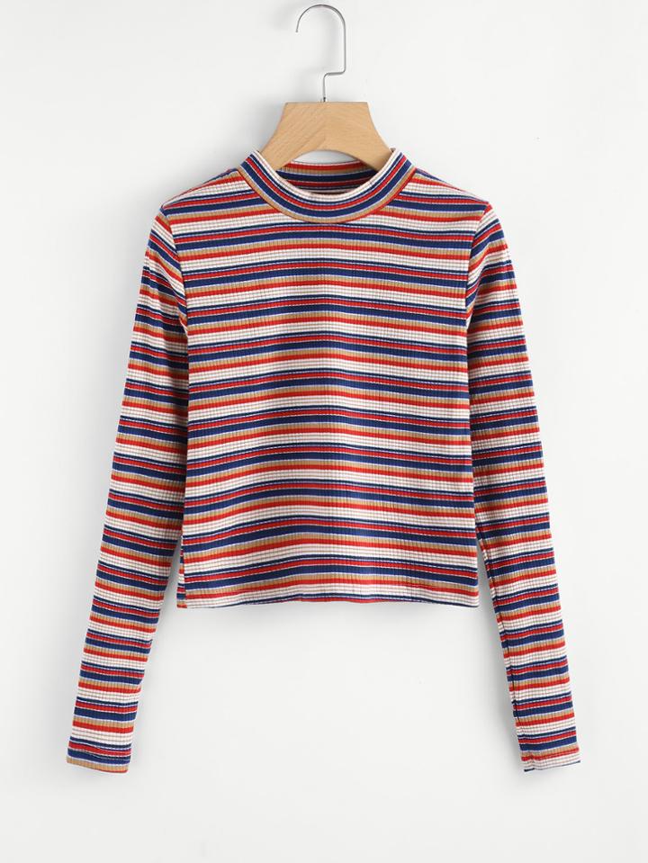 Shein Barcode Stripe Tee