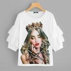Shein Layered Lace Trim Beaded Detail Figure Tee