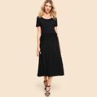 Shein Self Tie Pleated Dress