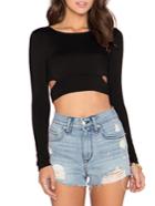 Shein Black Cut Out Punk Comfortable Halloween Eve Sexey Crop T-shirt