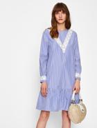 Shein Lace Applique Keyhole Back Drop Waist Dress