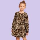Shein Girls Leopard Print Round Neck Dress