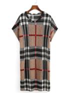 Shein Plaid Loose Fit Dress