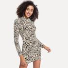 Shein Leopard Print Stand Collar Dress